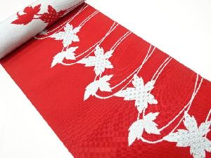 アンティーク　流水に葉模様織り出し　八寸帯地反物